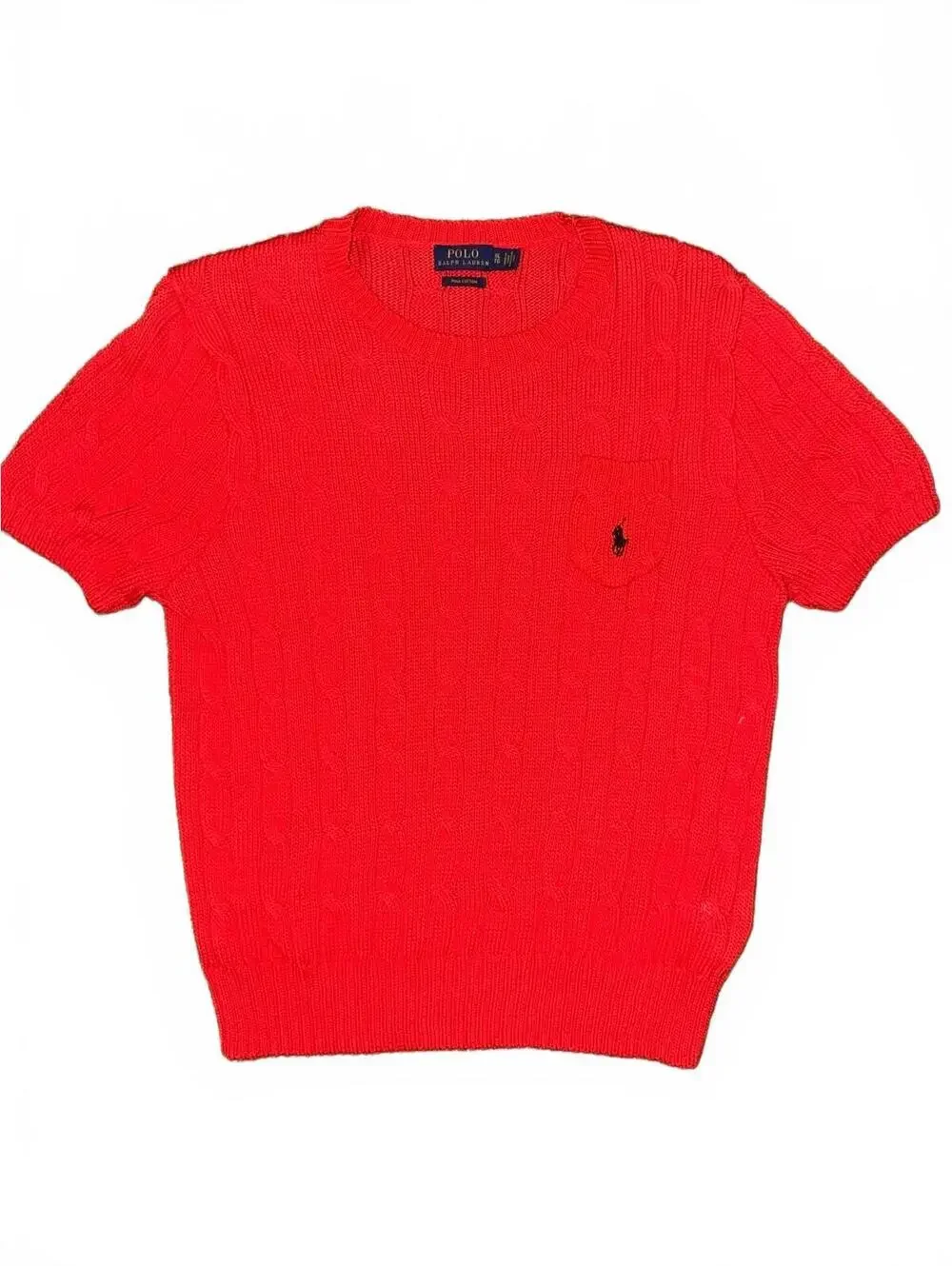 Youth Ralph Lauren red cable knit sweater Size XL